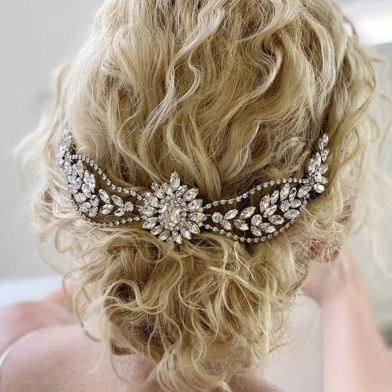 

Роскошные аксессуары для волос: прозрачные хрустальные украшения для невесты, свадебный гребень для волос, головной убор для женщин, аксессуар для свадебной вечеринки.