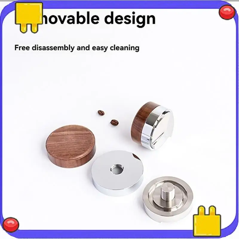 

L56A-Инструмент для распределителя кофе, крышка из орехового дерева, выравниватель эспрессо, подходит для портафильтра эспрессо