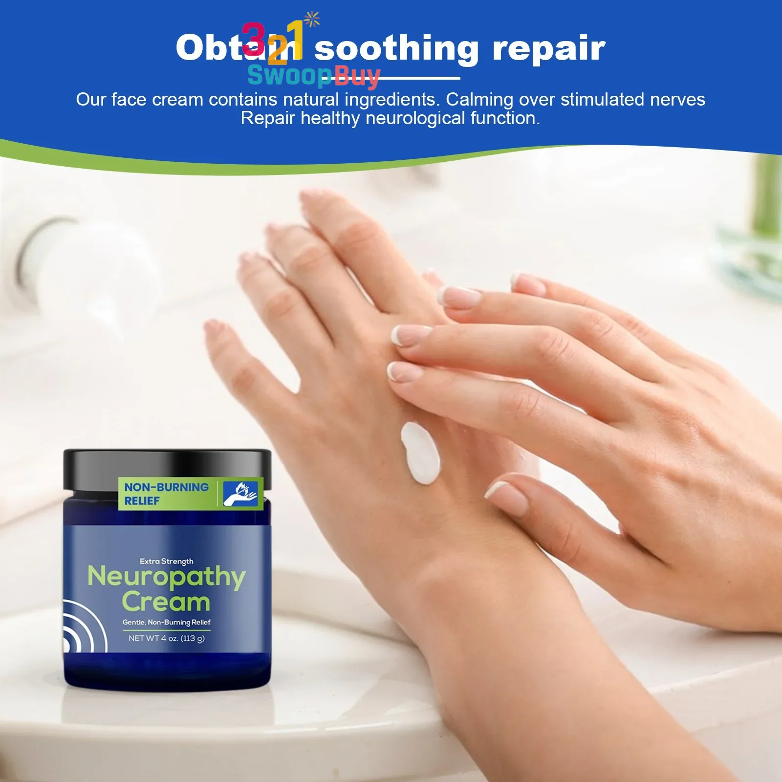 كريم Vigor Migrastil Neuropathy Relief - تركيبة نباتية إضافية القوة للأقدام/اليدين/الساقين، العناية بالألم الخالية من القسوة