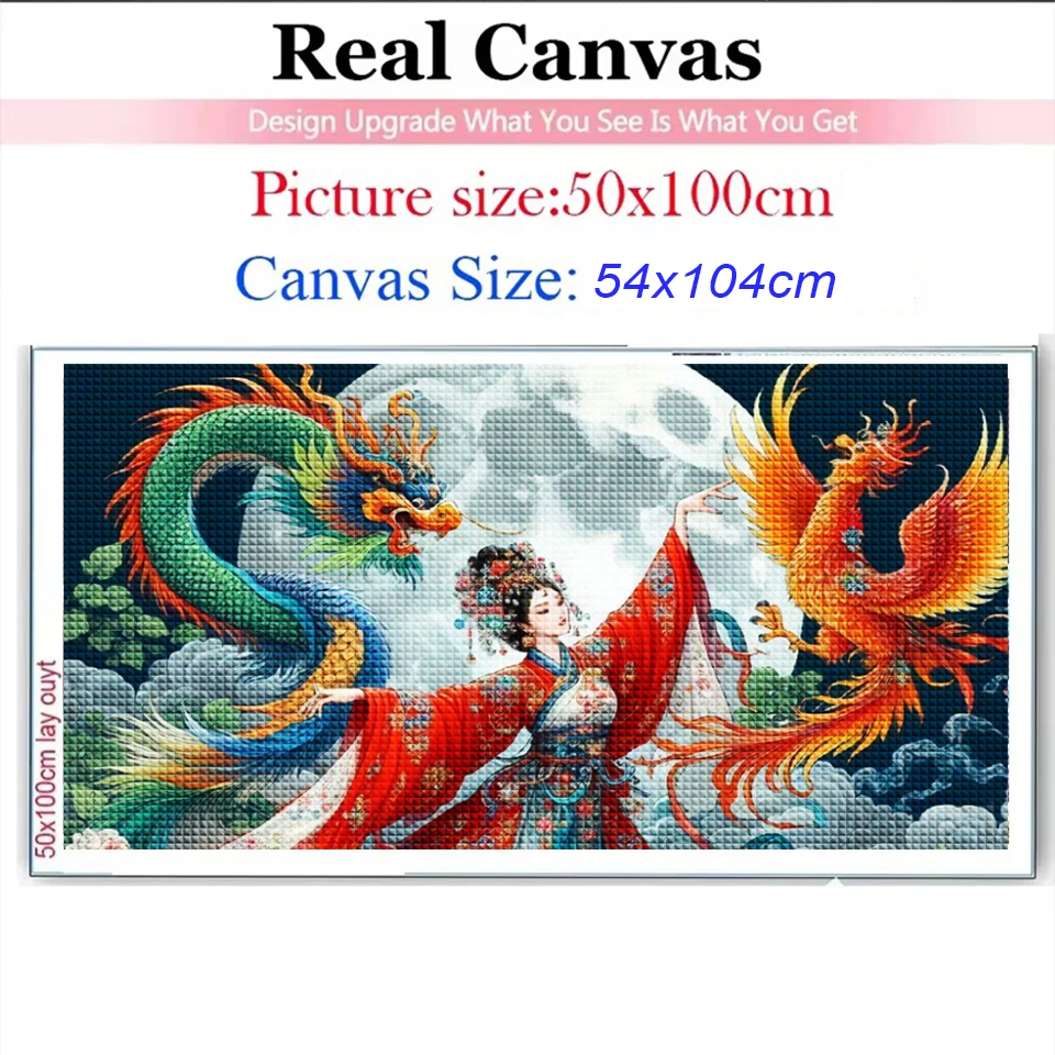 Oriental Woman and Phoen diamond painting New 2024 Full square round Diy Diamond mosaic set Embroidery Large Art Lady Home decor