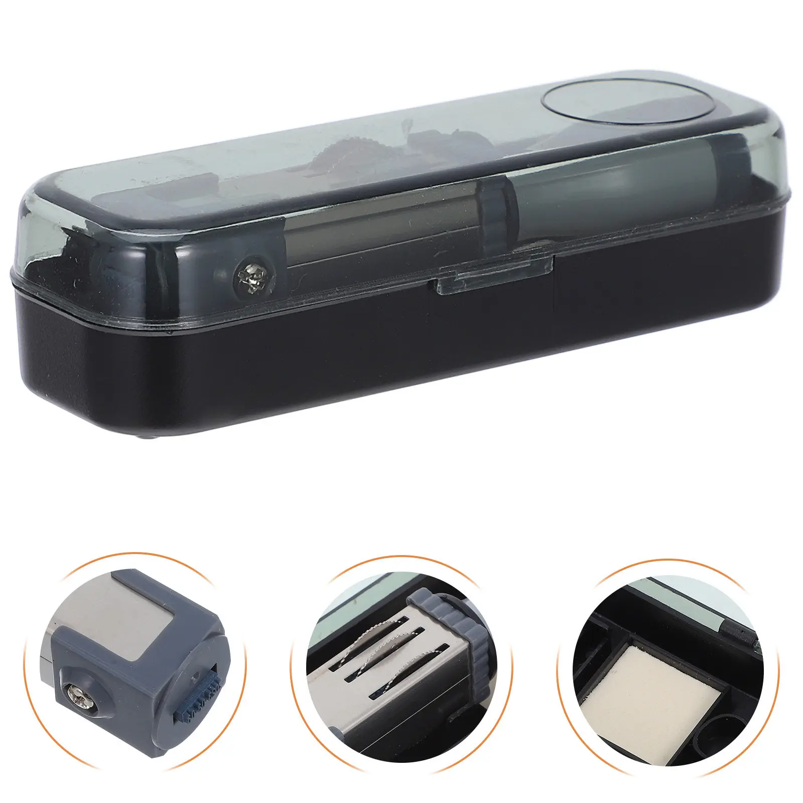 プラスチック製日付スタンプ-ポータブルハンドヘルド多用途日付スタンプ-書類、契約書、証明書用-小型日常使用ローリングスタンプ