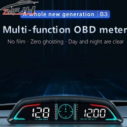 Car OBD HUD B3 Head Up Display Digital Speedometer Overspeed Alarm Clock RPM Voltage Water Temperature Multifunctional Display