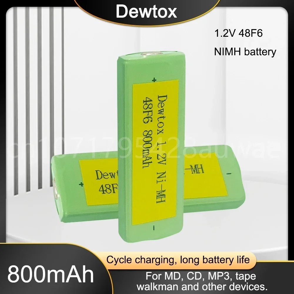 Ni-Mh 1.2 فولت بطاريات اللثة 48F6 800 مللي أمبير بطارية قابلة للشحن ل MD/CD/وكمان/مشغل الشريط/القاموس الإلكتروني