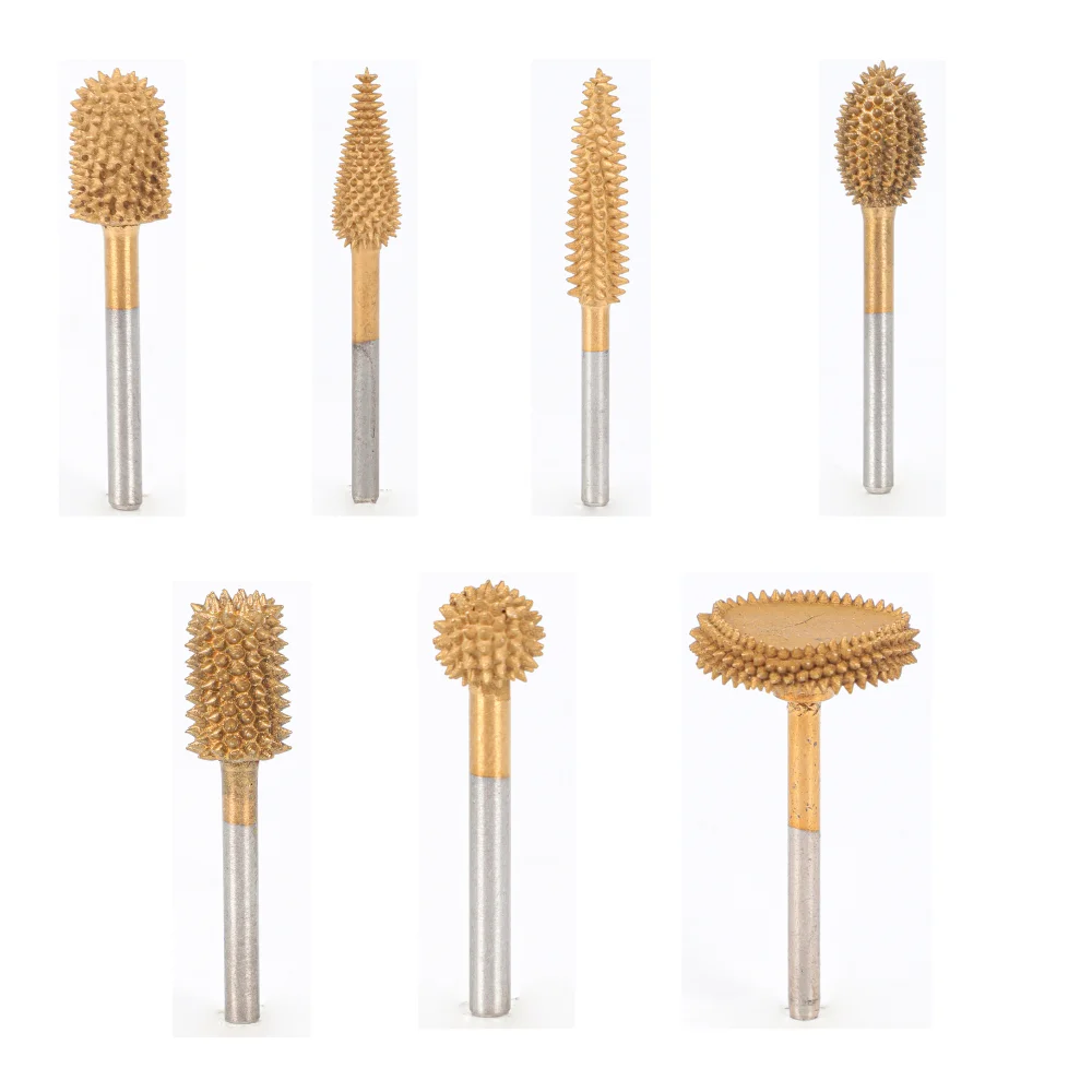 

7PCS Rotary Burr Set Compatible with Dremel 1/8" Shank Die Grinder Rotary Tool Rasp Bits Wood Carving Electric Grinding
