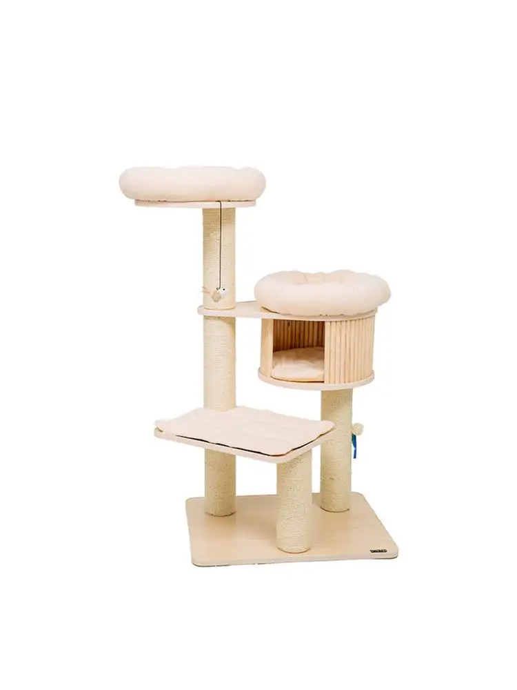 Solid Wood Solid Sisal Cat Climbing Frame Cat Litter Cat Tree Large Cat Shelf Cat Grinding Claw Jumping Platform Toy