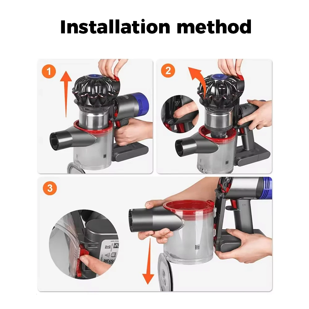 Aspiradora inalámbrica de mano, cubo de basura para Dyson V7 V8 SV10 SV11, repuestos, accesorios de repuesto