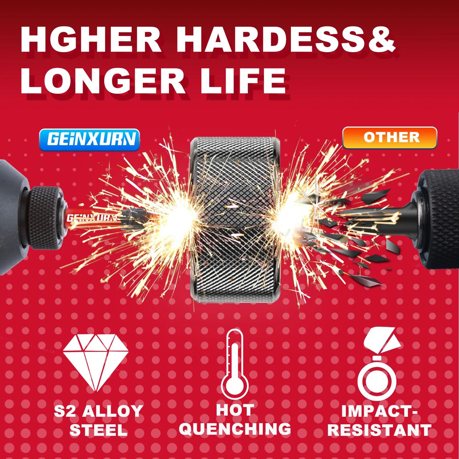 Zestaw bitów do wkrętarki o wysokim momencie obrotowym, stal S2, do przemysłu meblowego, PH2 D2-PH2, 10 sztuk/zestaw, 25mm/50mm/75mm, DIY OEM, dostępne w magazynie w USA.