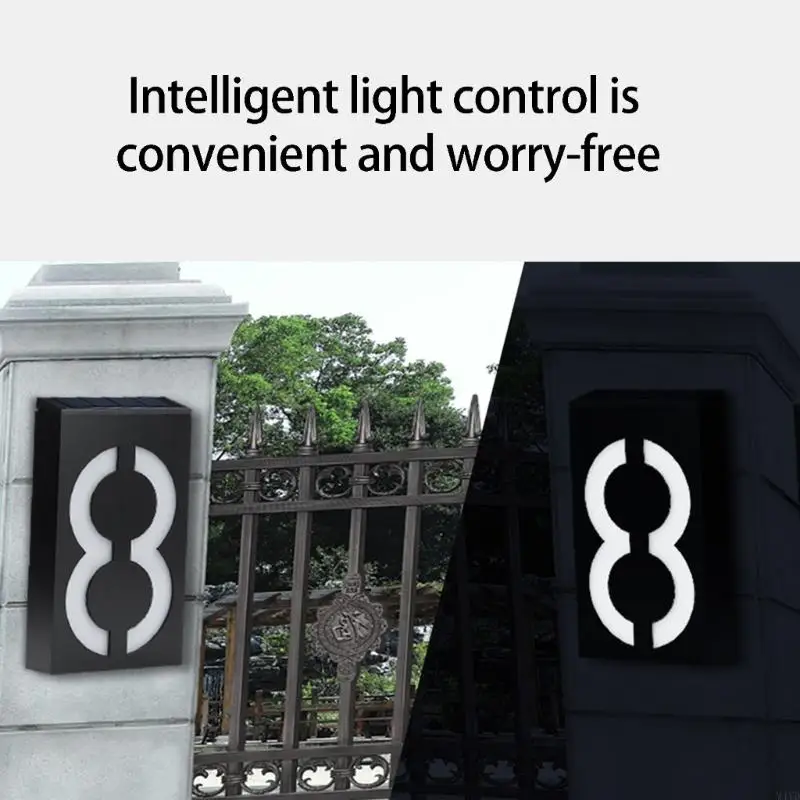 Number Solar House Number Plastic Door Lamp Suitable for Outdoor Offering Artistic and Functional Lighting M4YD