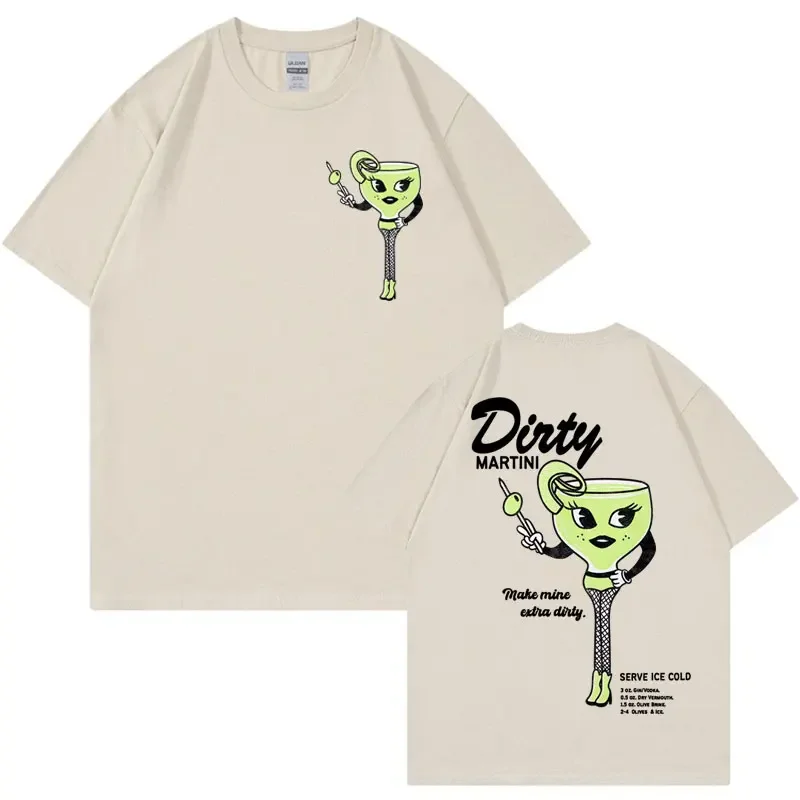 Dirty Martini Funny Meme T Shirt Retro Mascot Cocktail Aesthetic Clothing Tee Shirt Men Women Fashion Kawaii Cute Casual T-shirt