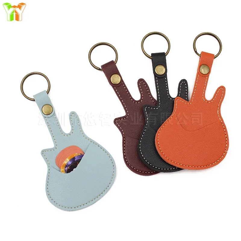 PU Leather Key Chain Guitar Picks Holder Keychain Plectrums Bag Case Supplies Guitar Strap  Guitar Neck