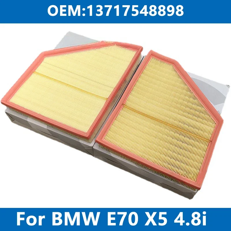 

2Pcs Car Air Filter Cleaner Element 13717548898 13717548897 For BMW E70 X5 4.8i N62B48 xDrive Engine Air Intake 2006-2010