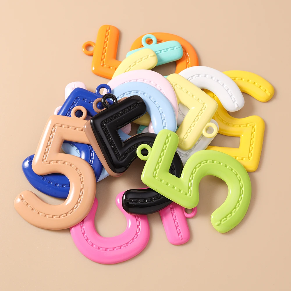 Tusember 5 Stück 51mm Niedliche Metall-Emaille 26 A-Z Alphabet Buchstaben Charms Anhänger für Schmuckherstellung Ohrringe Halsketten DIY Bastelarbeiten – Detail 9