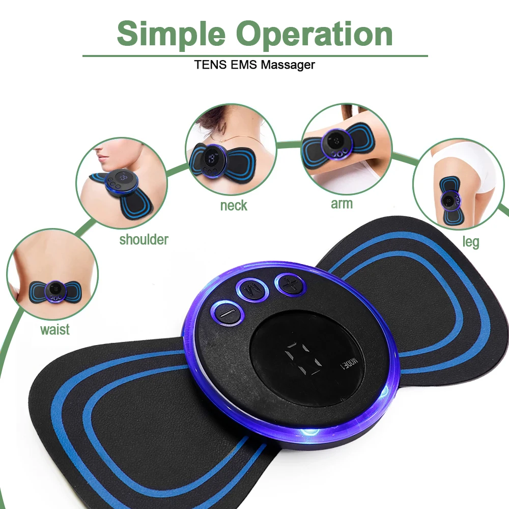 

Electric 19 Gear EMS Neck Body Massager Muscle Stimulator Microcurrent Cervical Massage Patch Back Sticker Portable Relief Pain