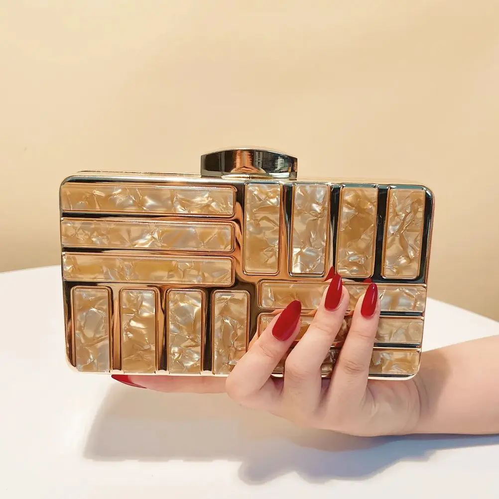 

Acrylic Hollow Out Style Women Evening Bags Flap Fashion New Arrival Handbags Shoulder Box Holder