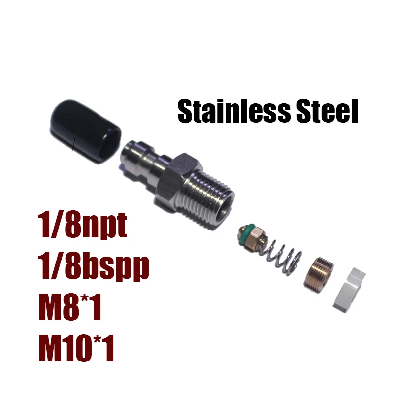 HPA Hochdruck-Luft 8mm Schnellkupplungs-Adapter, Füllnippel 1/8NPT 1/8BSPP M10*1 M8*1 Edelstahl – Detail 8