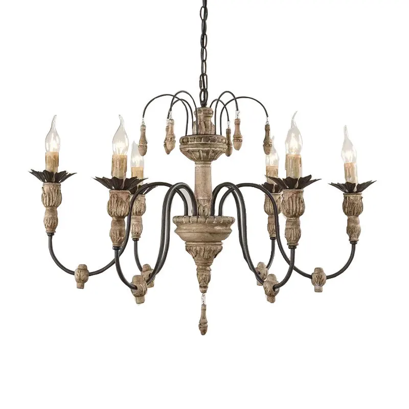 الأمريكية الرجعية الفرنسية الخشب الثريا الأوروبية مطعم الإقامة غرفة نوم ديكور ضوء غرفة المعيشة المطبخ قلادة مصباح