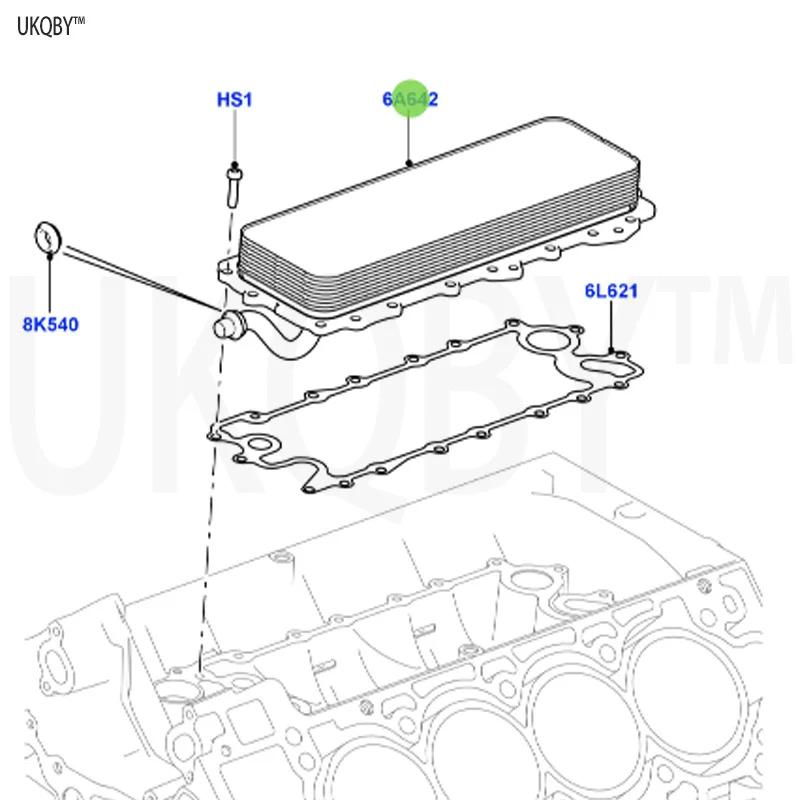 La nd Ro ve r Sp or t Ra ng e Ro ve r 2010-2013 LR010754 Oil Cooler Assembly