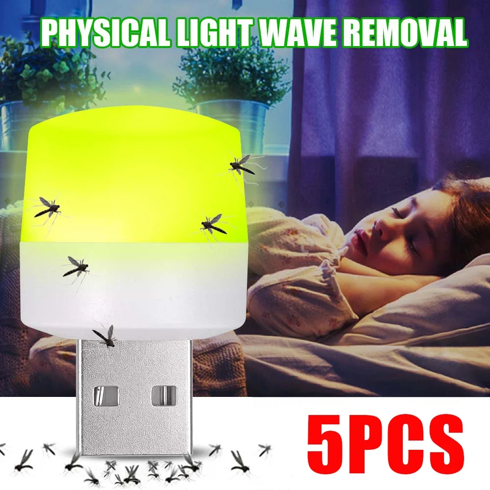 5/1PCS LED Mosquito Killer Light Non-radiation Insect Killer Night Light Zapper USB Plug Socket Electric Mosquito Killer Lights