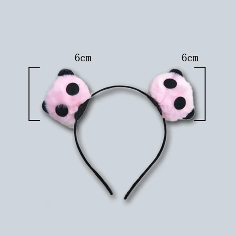2Pcs Bear Animal Headband Party Hair Hoop White Pink Cosplay Performance Headdress Lightweight Nonwoven Material