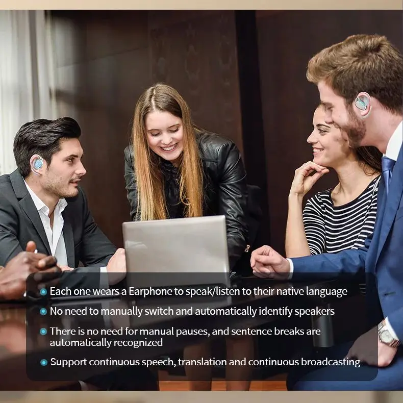 سماعات مترجم V18 محمولة 150 لغة جهاز ترجمة فورية في اتجاهين 3 في 1 سماعات موسيقى لاسلكية ذكية