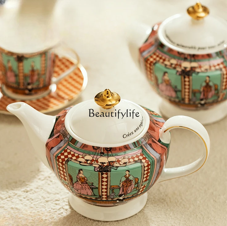 

Bone China Teapot Moving into the New House Wedding Birthday Gift Afternoon Tea Suit