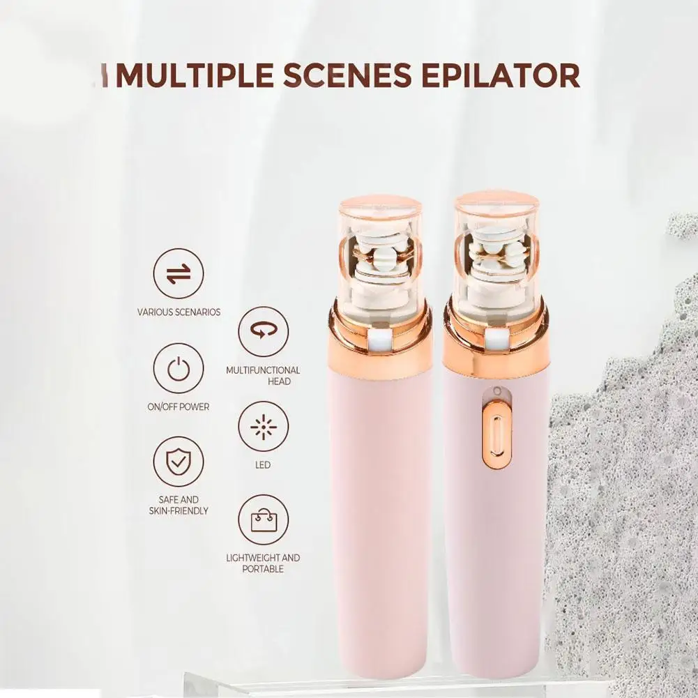 1pc Electric Eyebrow Trimmer Mini Eye Brow Epilator Removal Painless Women Lipstick Portable Hair Facial Shaver Shape Razor Z4N6