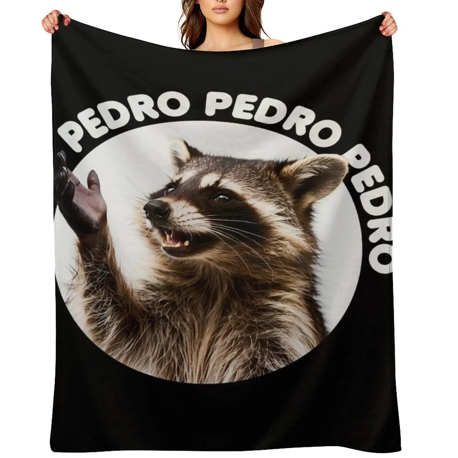 

Pedro Dancing Raccoon Pedro Pedro Dancing Raccoon Meme T-Shirt Throw Blanket cosplay anime Custom Flannel Fabric Blankets
