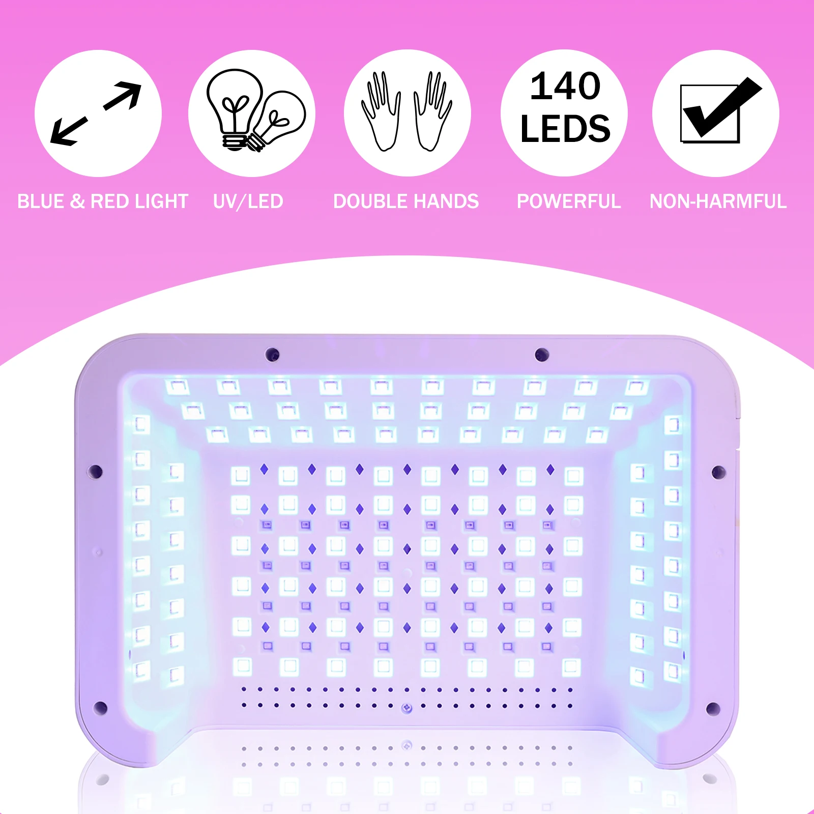 UV LEDネイルランプ,両手用,充電式ではない,プロのネイルドライヤー,自動センサー,家庭やサロンでの迅速な硬化