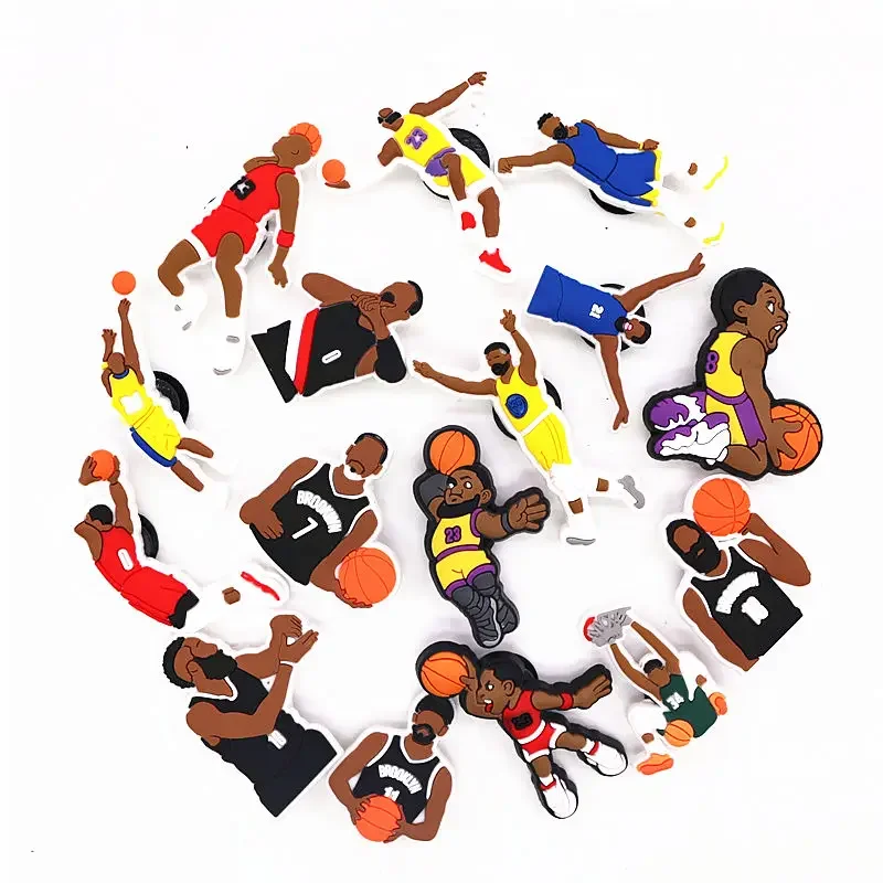 Dijes de PVC para zapatillas de baloncesto, accesorios de zapatillas de James BROOKLYN, zuecos, decoraciones, regalos para niños, 1 piezas, gran