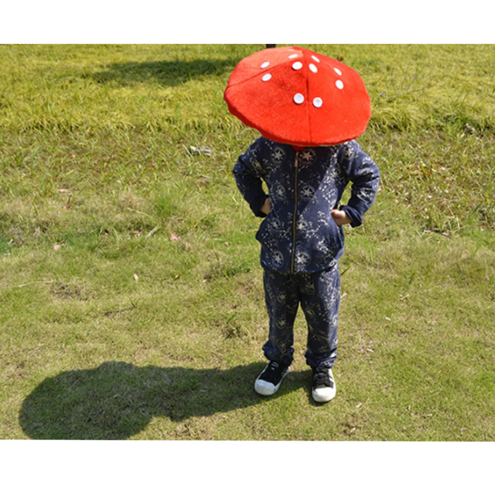 Mushroom Hat Costume Cosplay Hats Party Funny Plush Kids Beret Cap Red Toad Shaped Accessories Headwear Women Decor S Cute