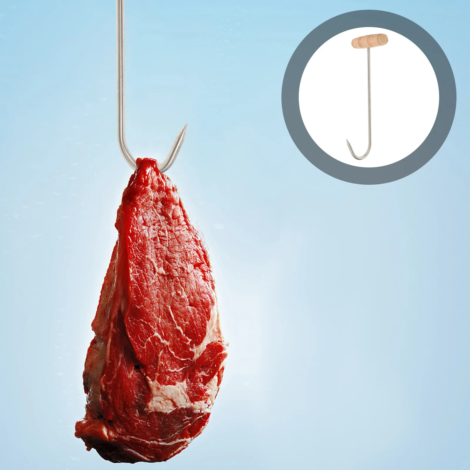 

2Pcs Meat Hooks for Butchering Stainless Steel T Handle Sturdy Meat Hooks for Bbq Grilling Shop Use Stainless Steel T Hook