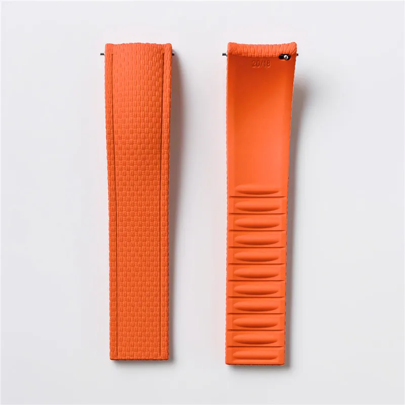Fluorkautschuk-Uhrenarmband FKM Faltschließe Herren Universal CTS Ersatzband Armband 18/19/20/21/22/24mm für Seiko für Omega