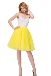 Gele Korte Tule Rok Petticoat Crinoline Rockabilly Onderrok Vrouwen Midi Tutu Rokken Half Slips Bruids Accessoires 2024