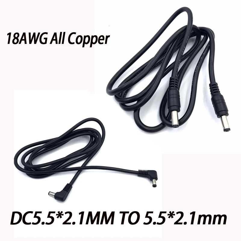 DC5.5*2.1MM TO DC5.5*2.1MM Cable Cord 18AWG DC5.5m 2.1mm Male to Male Plug Adapter Line Hight Current For CCTV Extendsion Cord