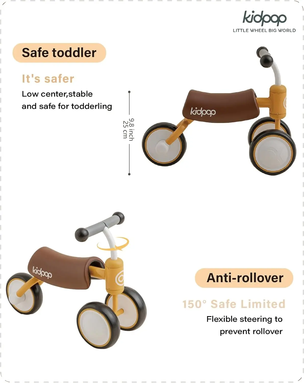 Bee Baby Balance Fiets Peuter Voor 1 Jaar Oude Kinderen Rijden Op Speelgoed Eerste Verjaardagscadeau Peuter Eerste Fiets (Geel)
