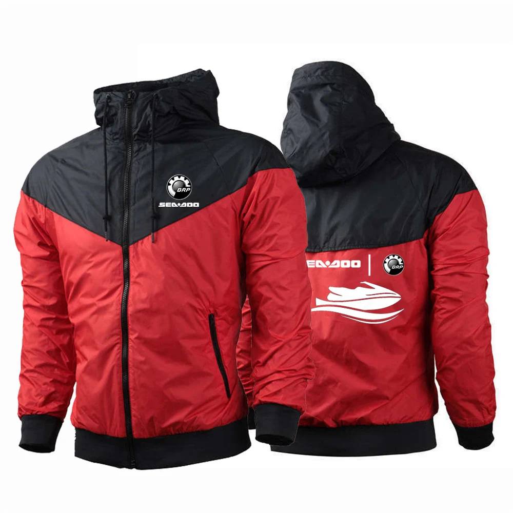 Sea Doo Seadoo Moto Harajuku Colorful Bomber 2023 Solid Color Korean Fashions New Streetwear Button Windbreaker Jacket