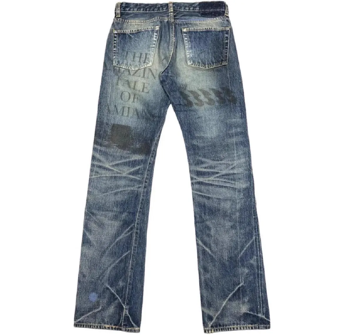 العلامة التجارية الجديدة Undercover شخصيات متعددة تناسب مستقيم بانت الجينز القطن الدنيم السراويل الراحة جينز غير رسمي حجم 1 2 3 # N189 #2