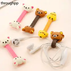 Cartoon Button Style USB Cable Winder Anti Winding Data Cable Organizers Cord Management