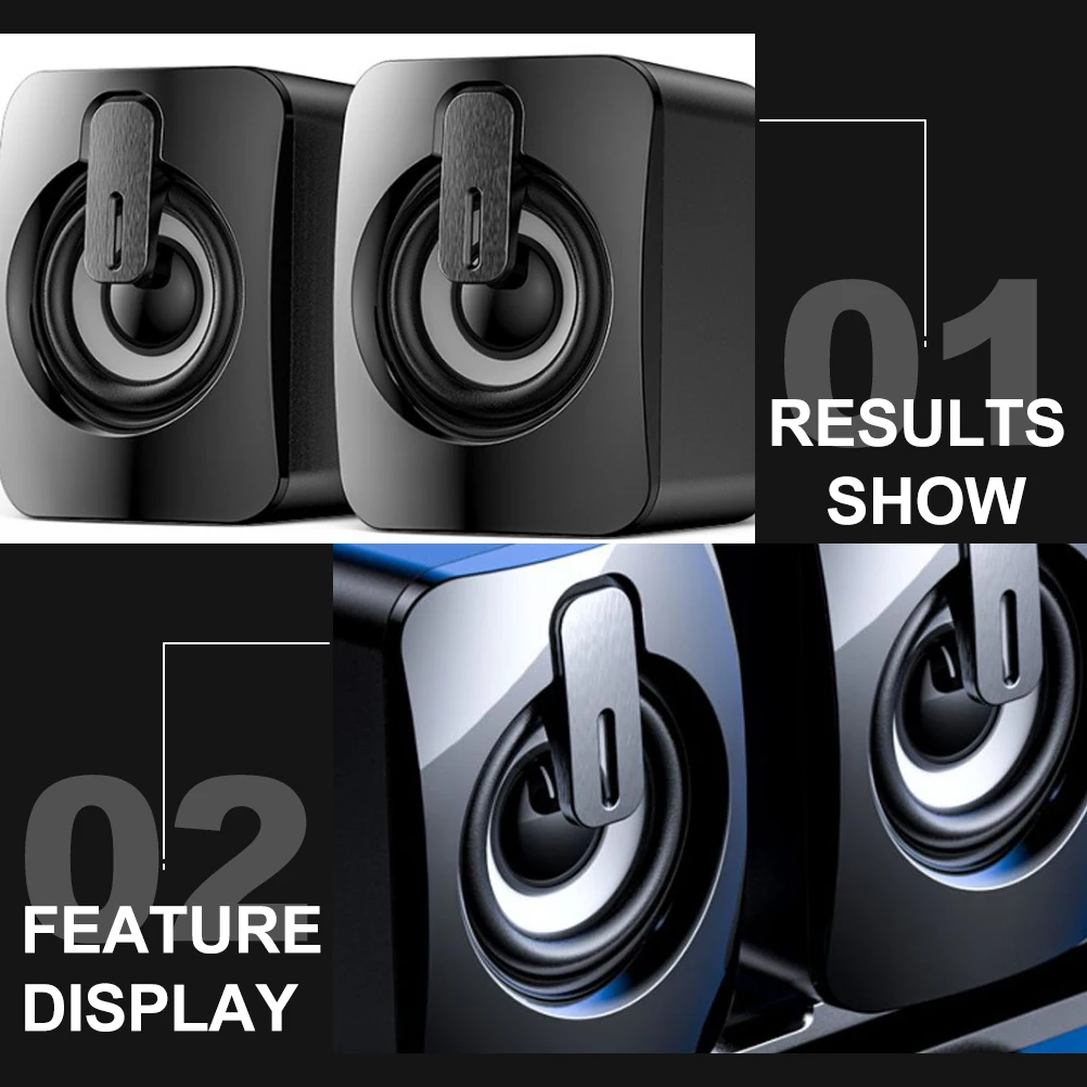 

2 Pcs USB Mini Speaker Plastic Powered Surround Sound for Cell Phone Office Superior Quality Lossless Music Output Professional