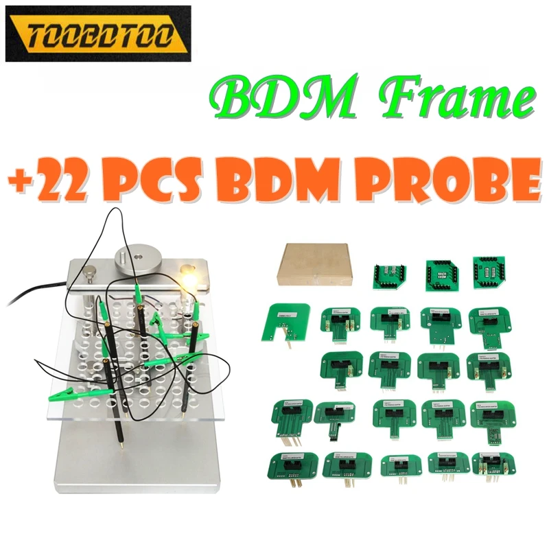 ! !! Najnowsza i profesjonalna aluminiowa ramka BDM z 4 sonda wtyczki pełnym zestawem 22 szt. Sond BDM pracuje dla programatora ramka BDM ECU