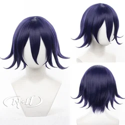 ND Kokichi Oma Cosplay Wig Danganronpa V3 Killing Harmony Cosplay Blue Purple Short Hair Wig for Halloween Party Comic Con Coser