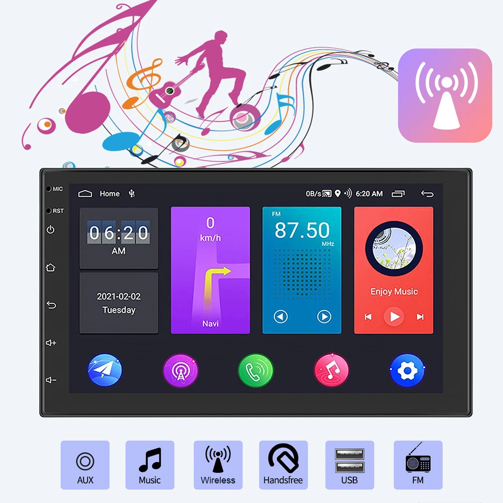 

7/9/10 Inch GPS Car Audio Bluetooth-Compatible USB 4GB RAM+32GB ROM FM Navigation Auto Radio Stereo WIFI Android 13 Touch Screen