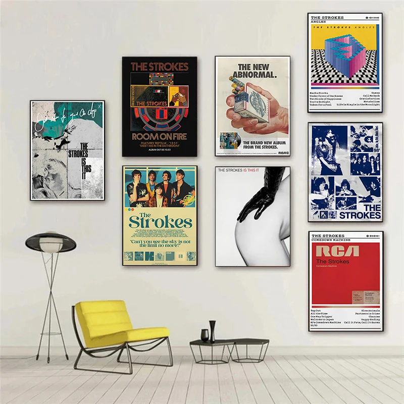 American Famous Rock Band The Strokes Posters Rock Music Album Prints Canvas Painting Wall Art Pictures Home Bedroom Club Decor