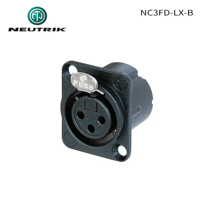 NEUTRIK NC3FD-LX-B 3 pole Female receptacle gold-plated contacts XLR cannon socket