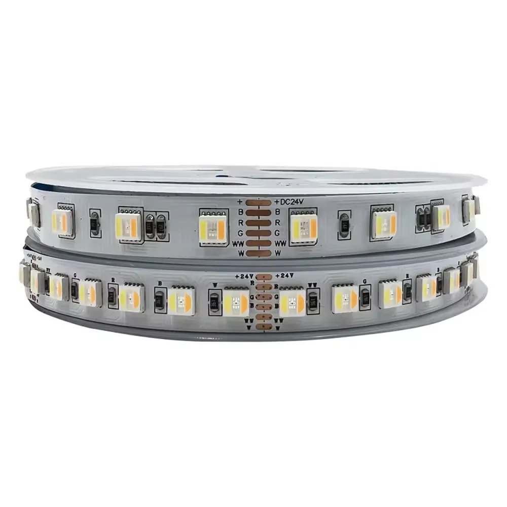 5M RGBCCT LED Strip Light 12mm 5 in1 Chip 60leds 96leds/m 5050 SMD Led Tape Bar Light String Holiday Decoration Lights 12V 24V