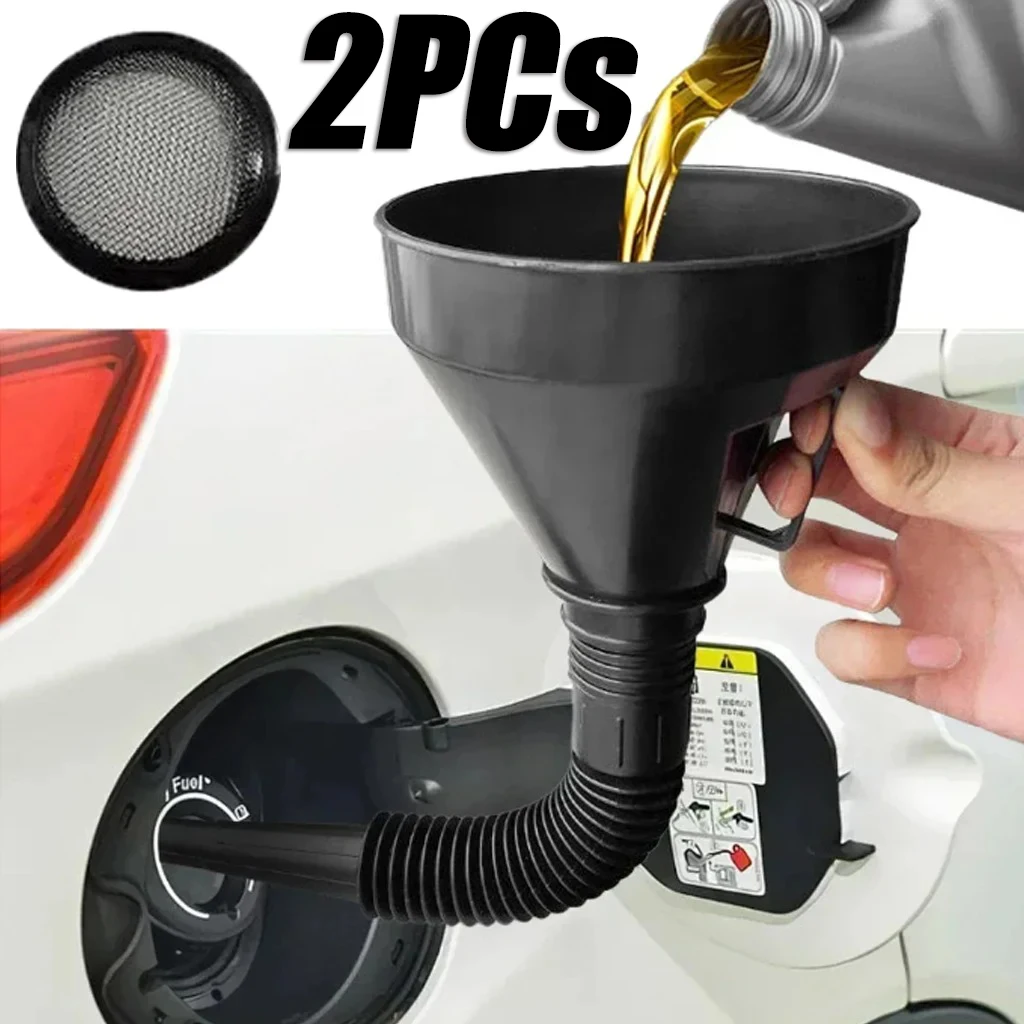 1/2PCS Auto Benzina Rifornimento Imbottiture Imbottiture Gadget Con Filtro Tubo Staccabile Stelo Lungo Imbuto Strumento Olio Motore Del Motociclo