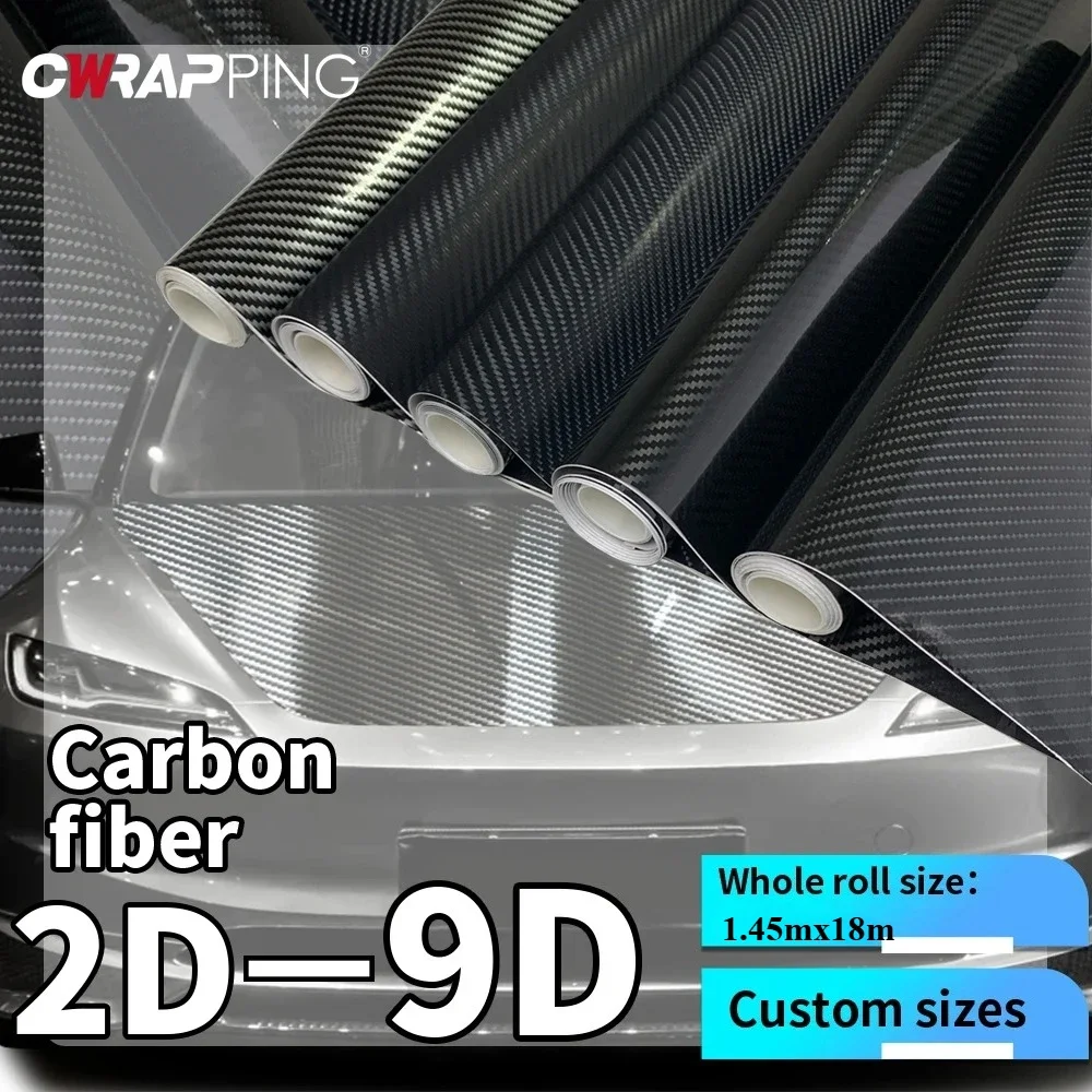 

Black Carbon Fiber Vinyl Wrap 1.45M Roof Hood Cover Premium Black Car Adhesive Vinyl Wrap Auto Decor Film for Cars Accessories
