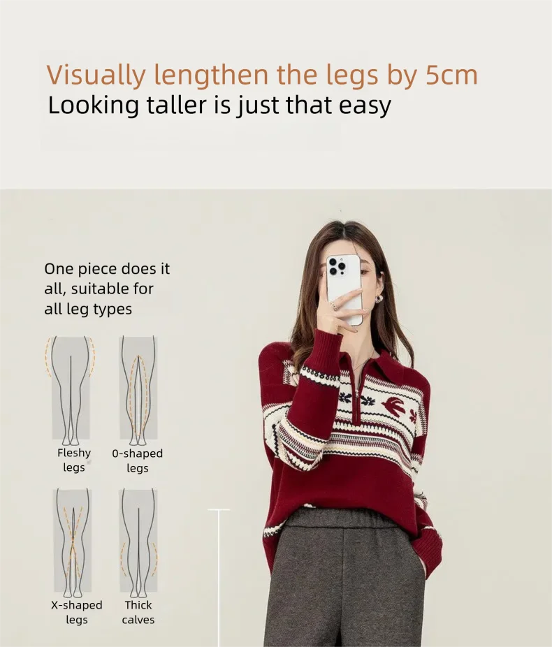 SENTUBILA Fleece-gefütterte Hosen für Damen 2026 Winter Acetat Elastischer Bund Weites Bein Lässige Vielseitige Hosen 154KD3652 – Detail 19