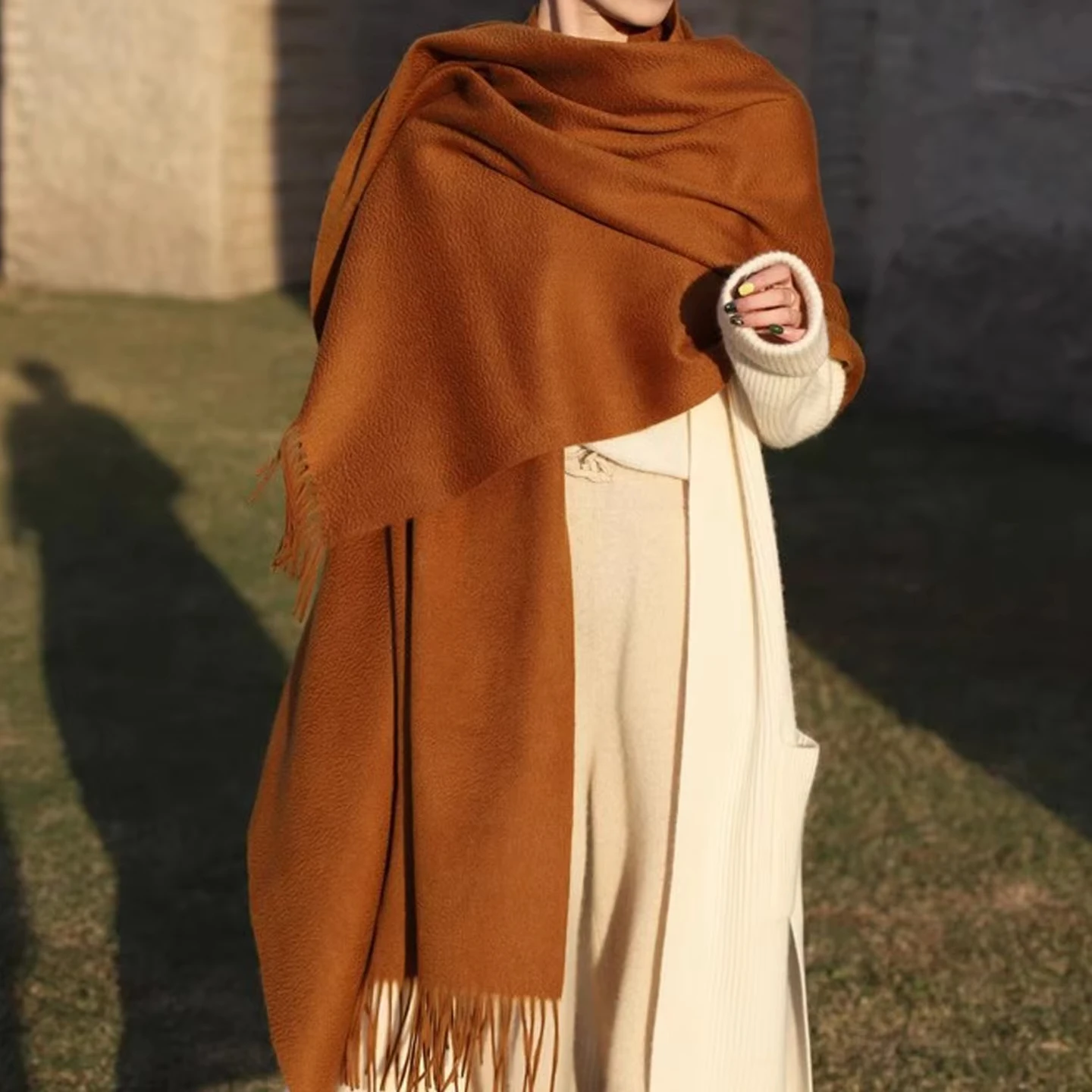 

45Colors Solid Winter Scarf for Women Thick Warm Cashmere Shawl Outdoor Luxury Pashmina Bufanda Windproof Scarves Christmas Gift