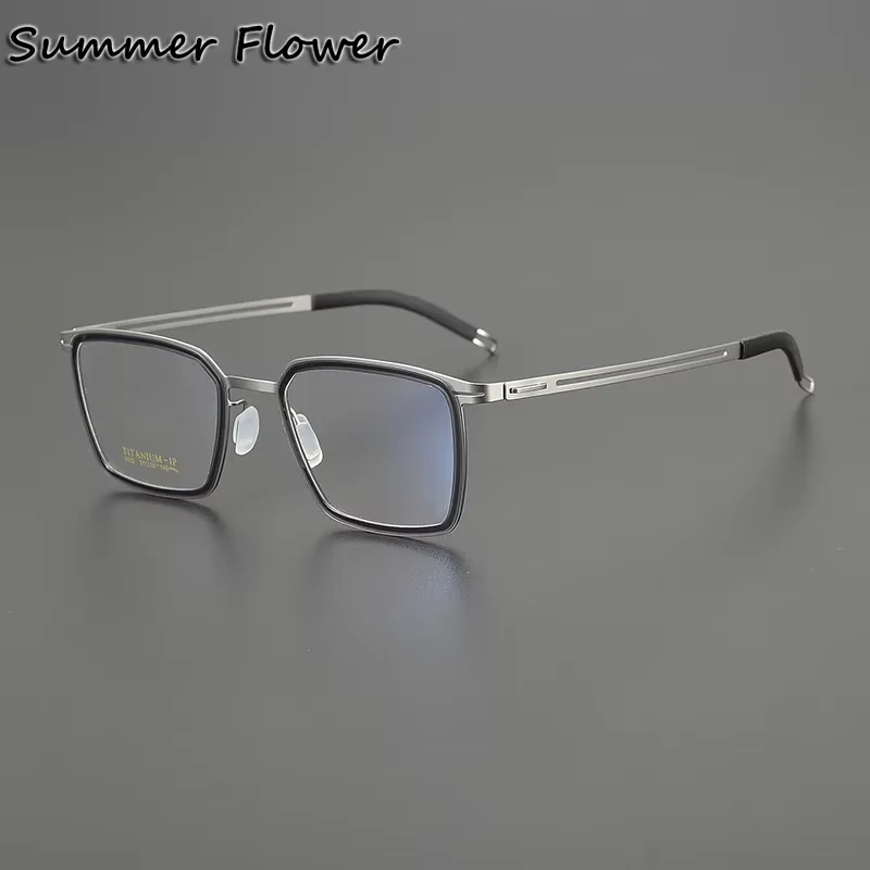 

Ultra Acetate Titanium Glasses Frame Thin Gafas Men High End Eyewear Prescription Lenses Myopia Presbyopia Progressive Frame